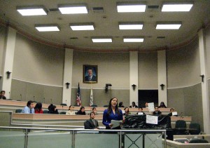 student at the state capitol